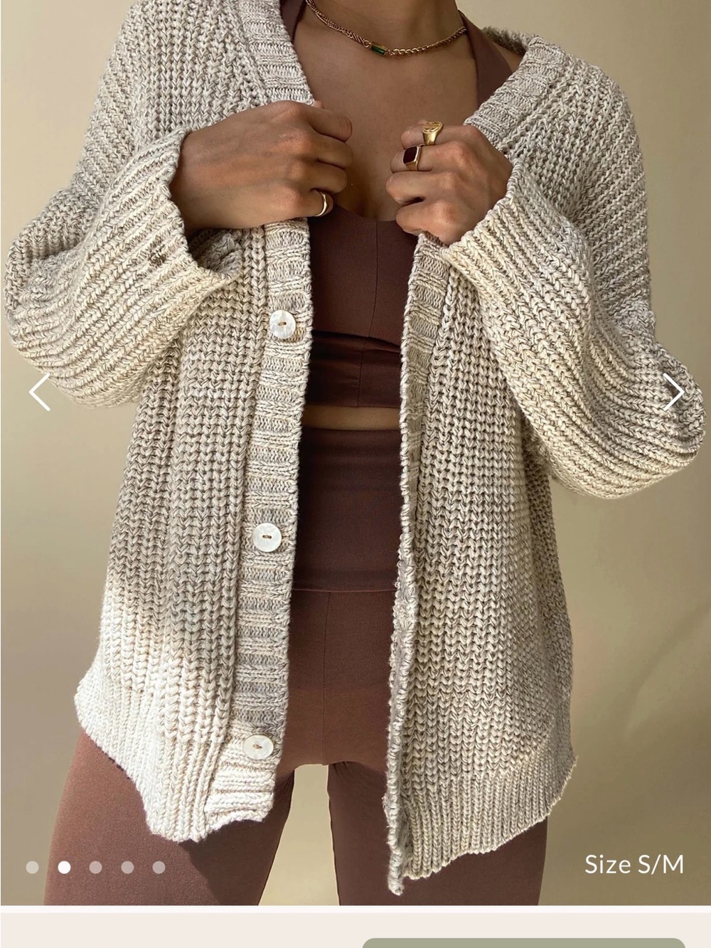 Indigo Luna Helga Cardigan in Oat S/M